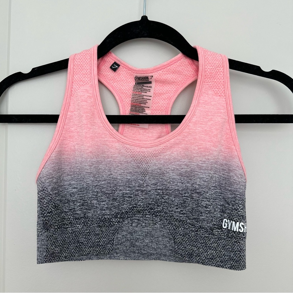 Gymshark Pink Gray Ombré Racerback Sports Bra